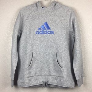Adidas Gray Hoodie with Blue Logo